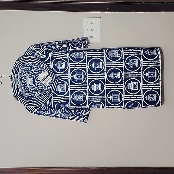 Gretchen Scott Ruffle Caged Caged Blue White Dress Size XS - Picture 1 of 9